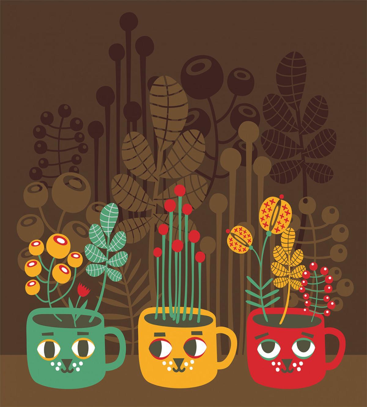Plants in Cups Pottery — Pattern