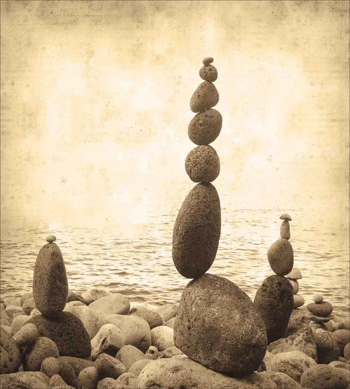 Rocks Calm Sepia Art — Pattern