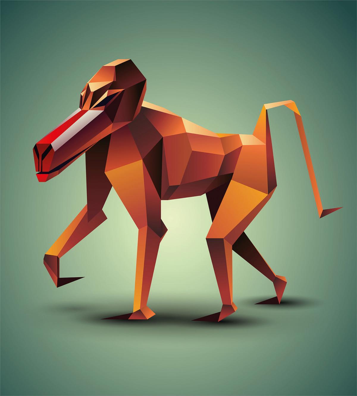 Polygonal Wild Monkey — Pattern