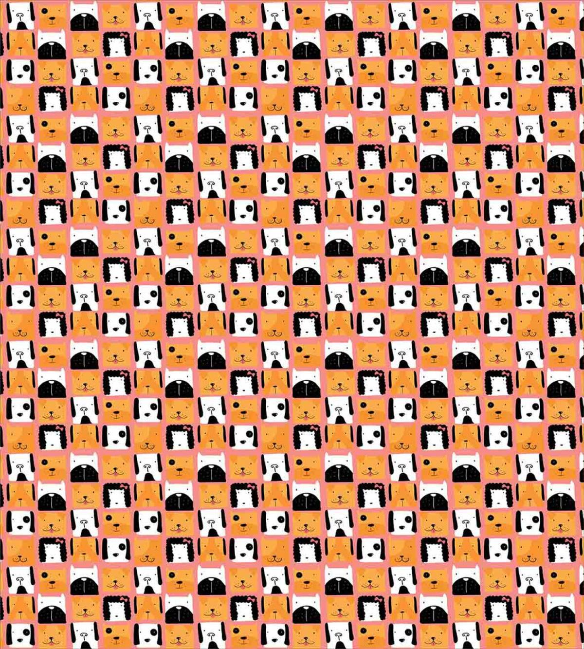 Square Form Funny Puppy Heads — Pattern