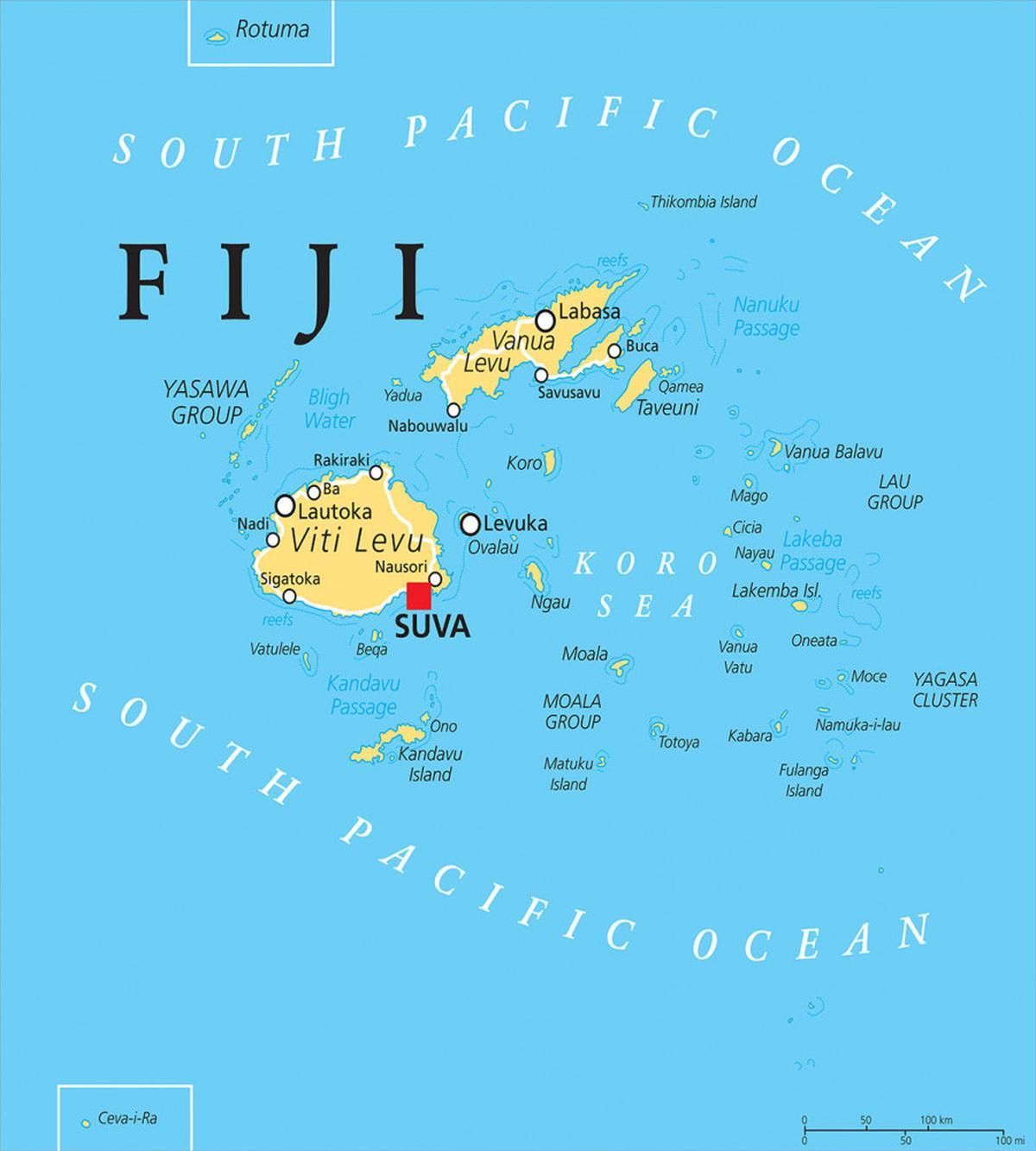 Political Map Capital Suva — Pattern