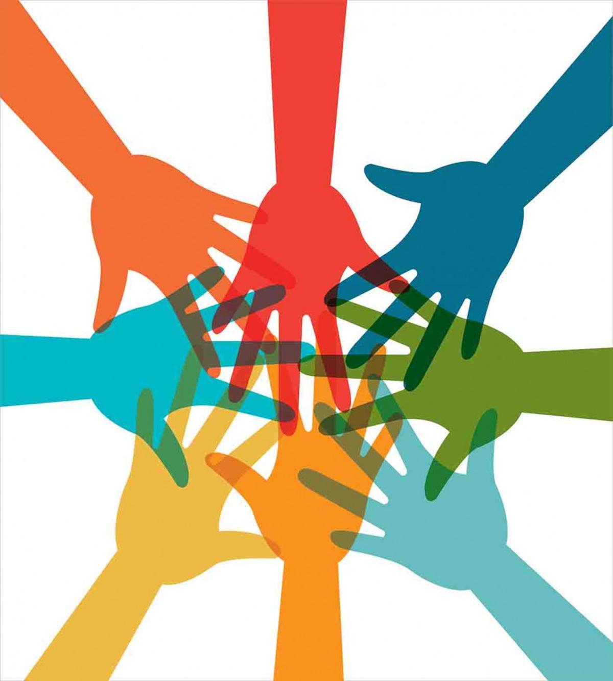 Colorful Hands Teamwork — Pattern