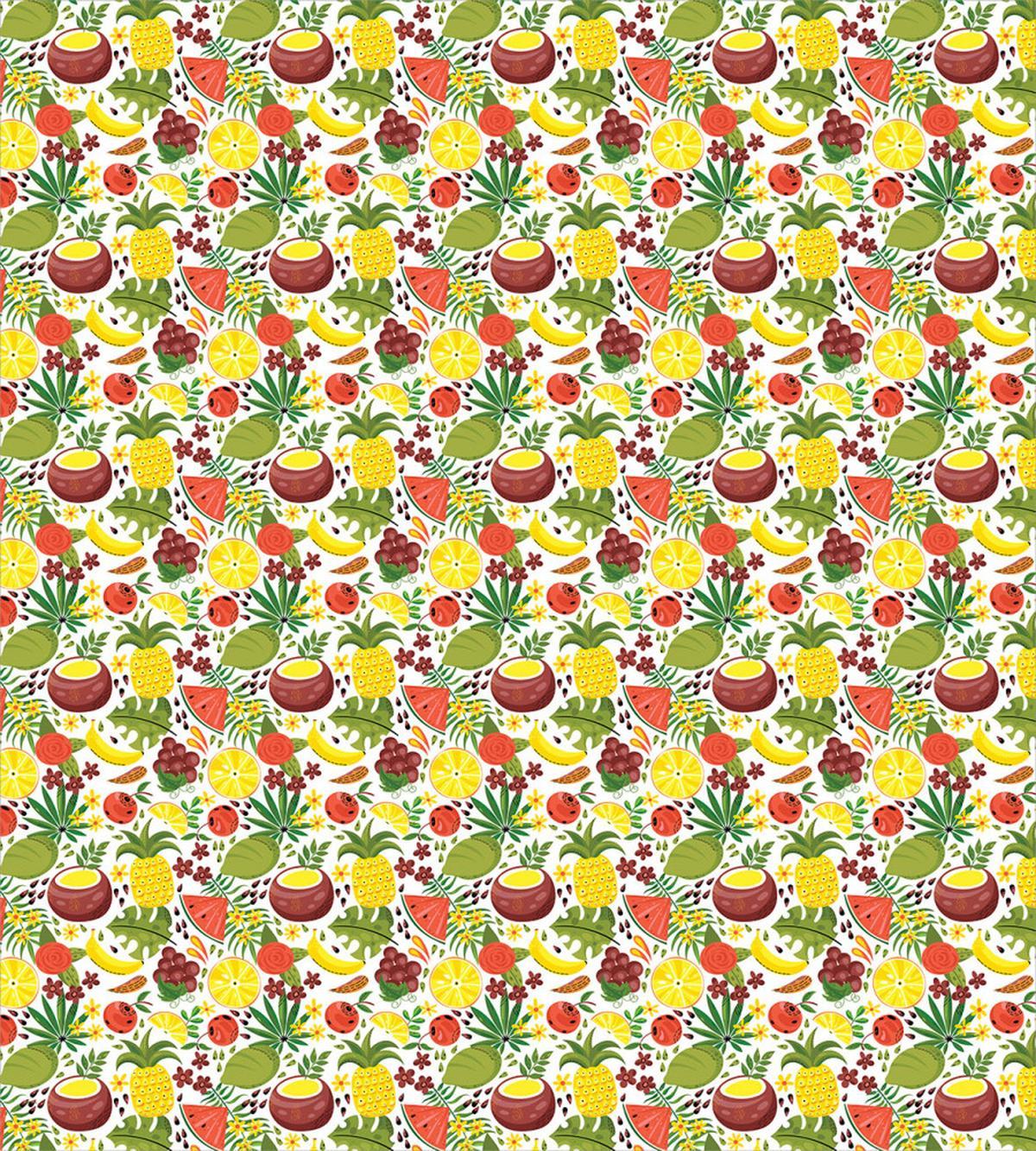 Tropical Fruits Flowers — Pattern