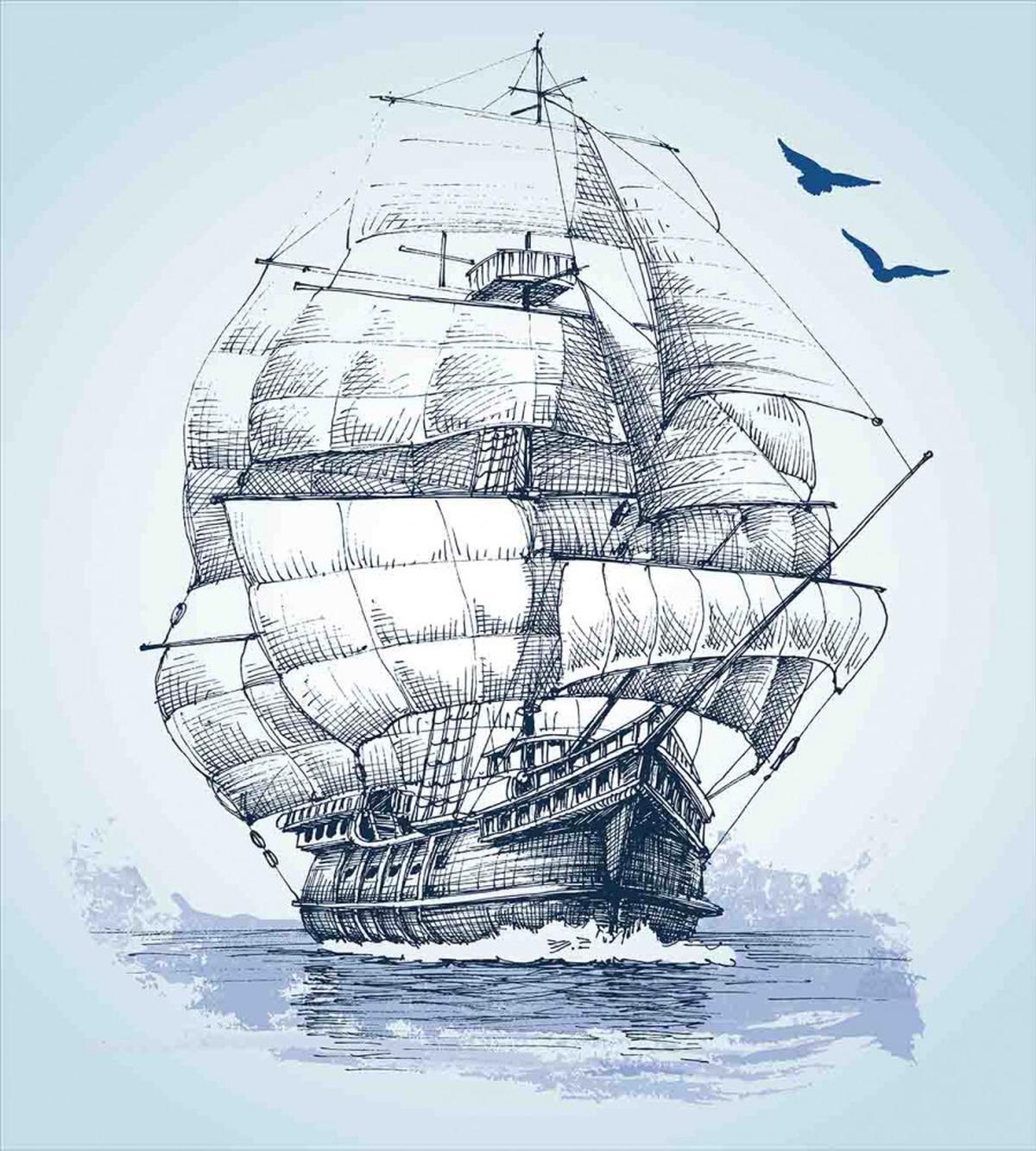 Old Ship at Sea — Pattern