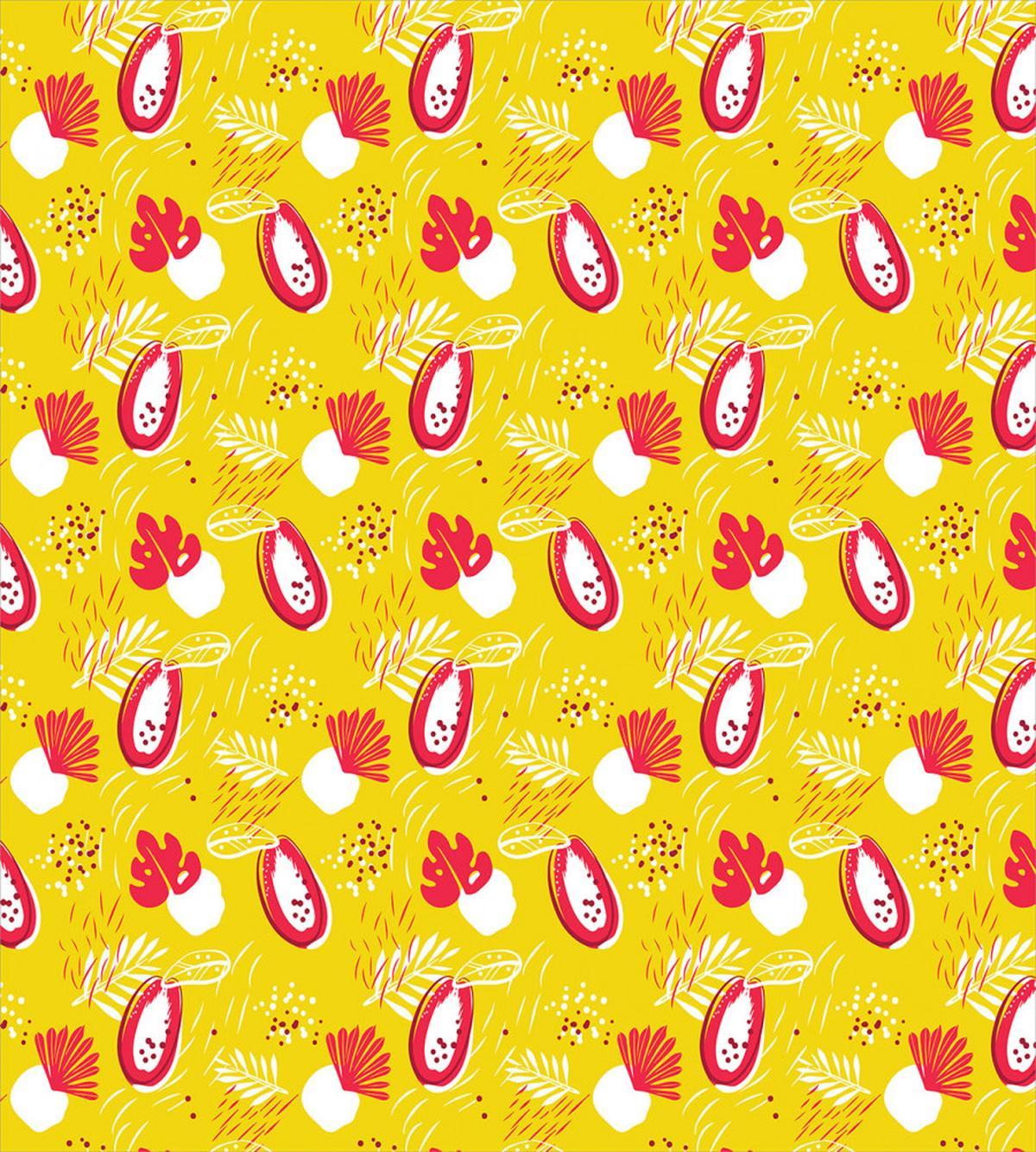 Abstract Papaya and Plants — Pattern