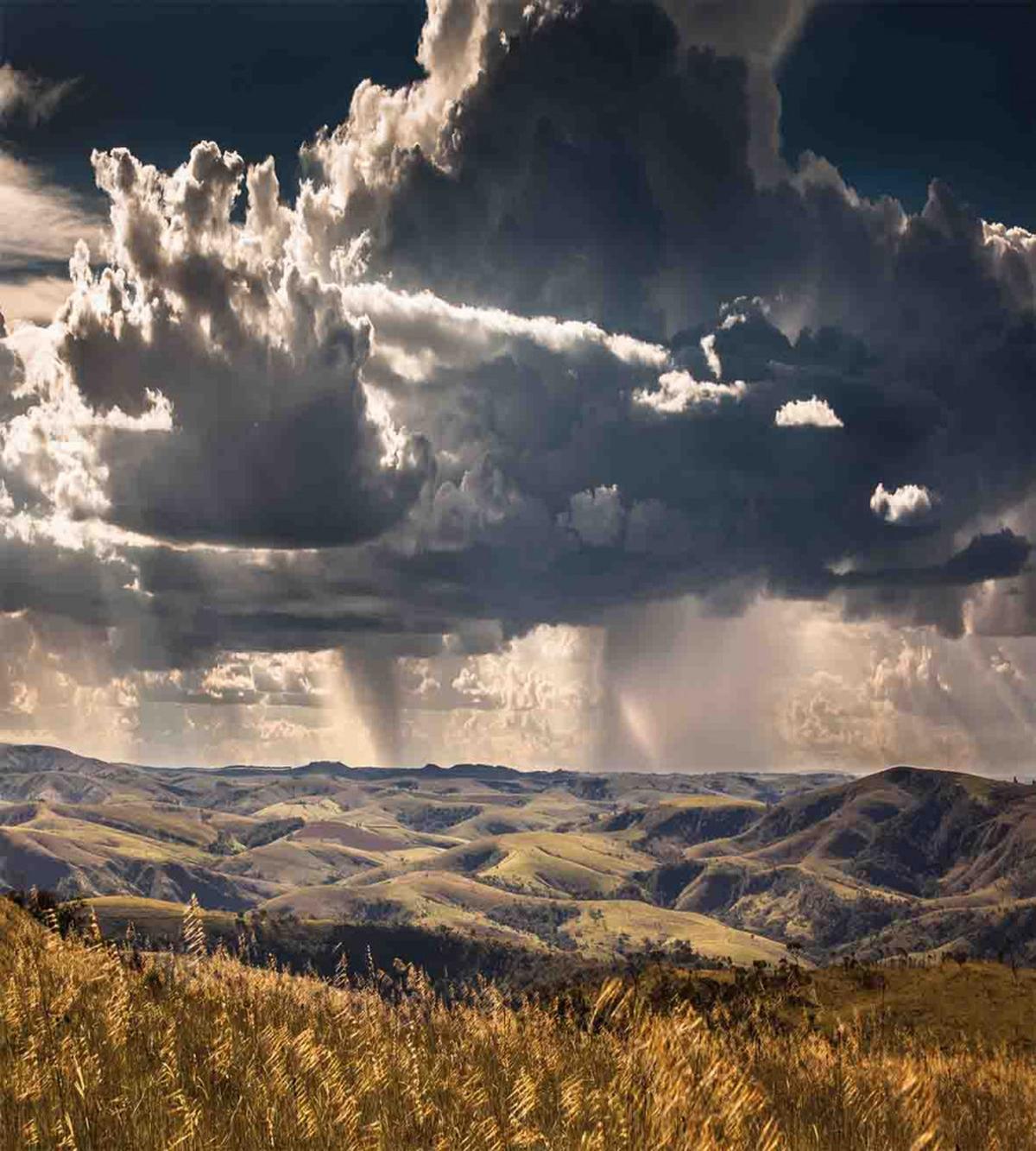Fluffy Clouds Mountains — Pattern