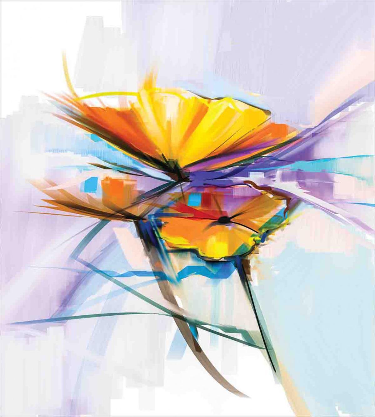 Oil Paint Art Flowers — Pattern