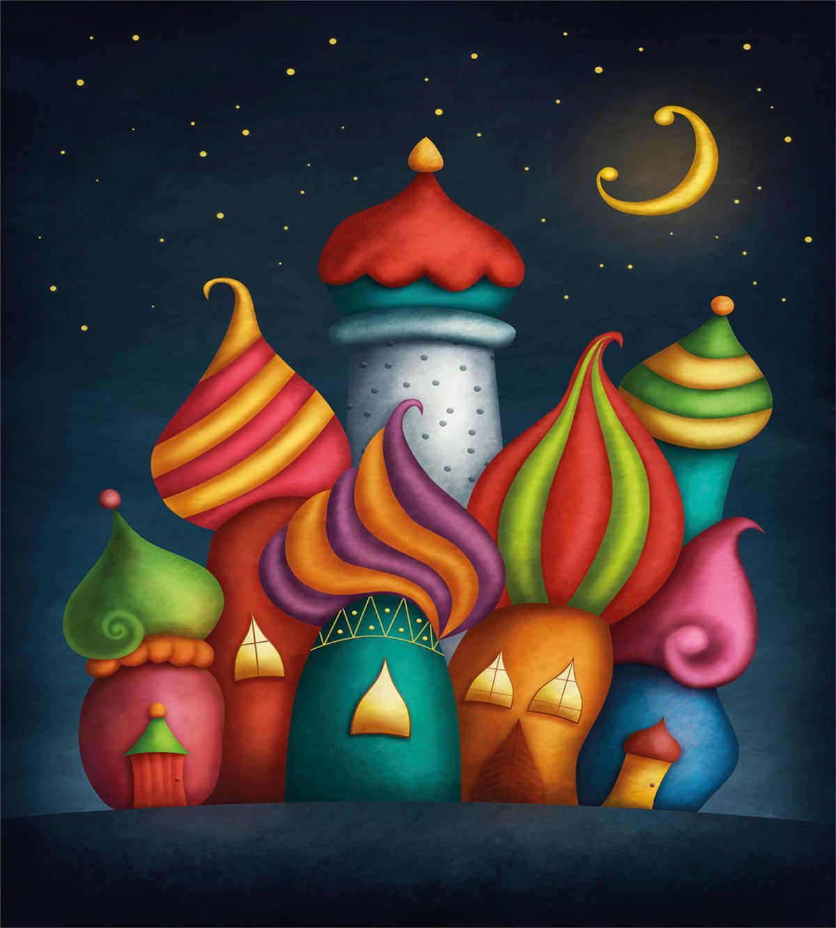 Oriental Castles Moon — Pattern
