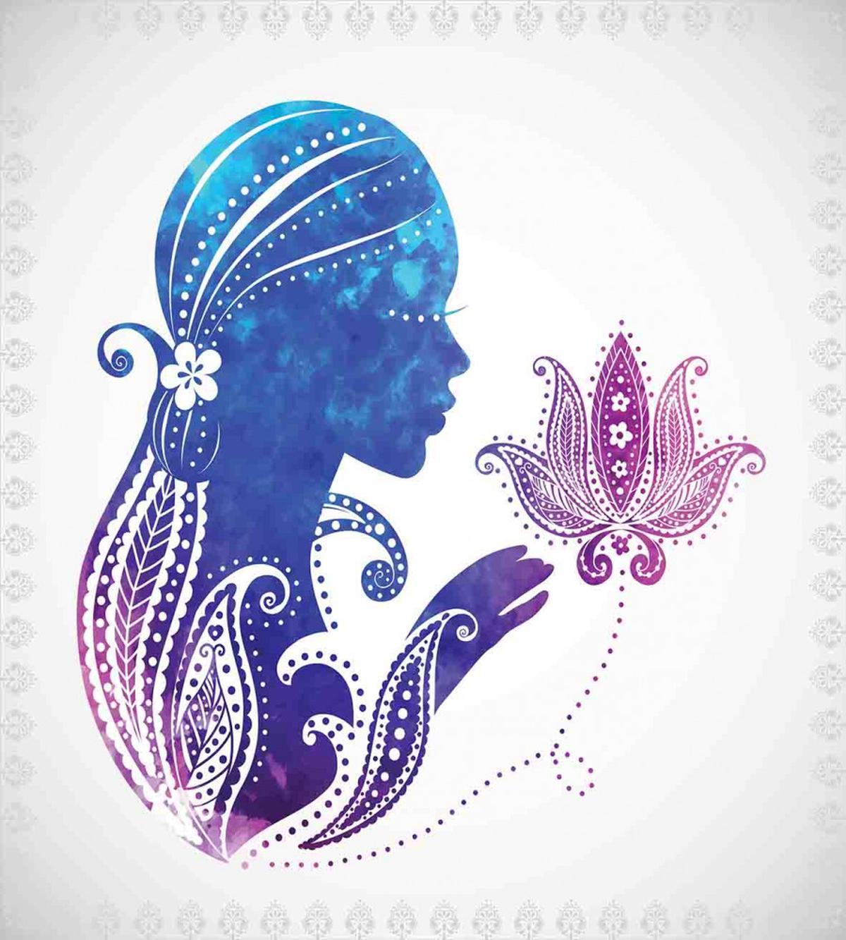 Lady with Floral Hair — Pattern