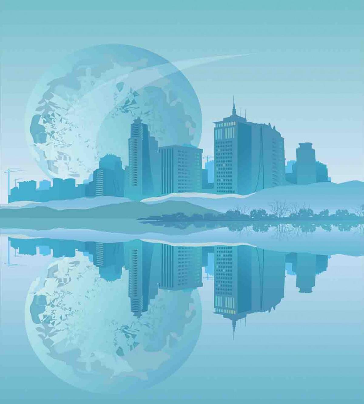 Modern City Building Earth — Pattern