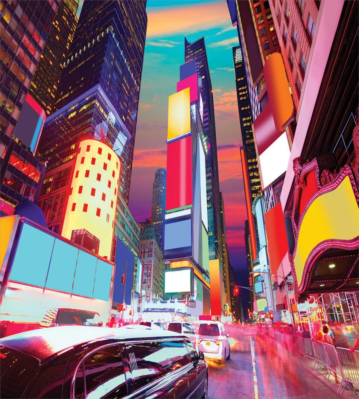 Colorful Night Times Square — Pattern