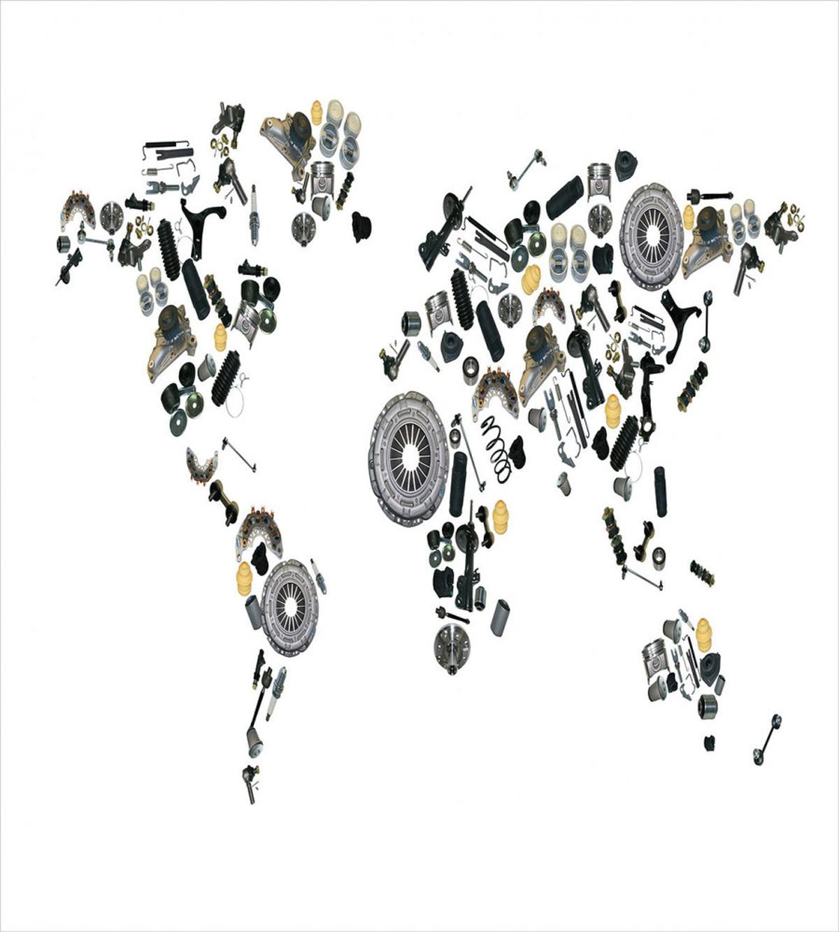Car Parts World Map — Pattern