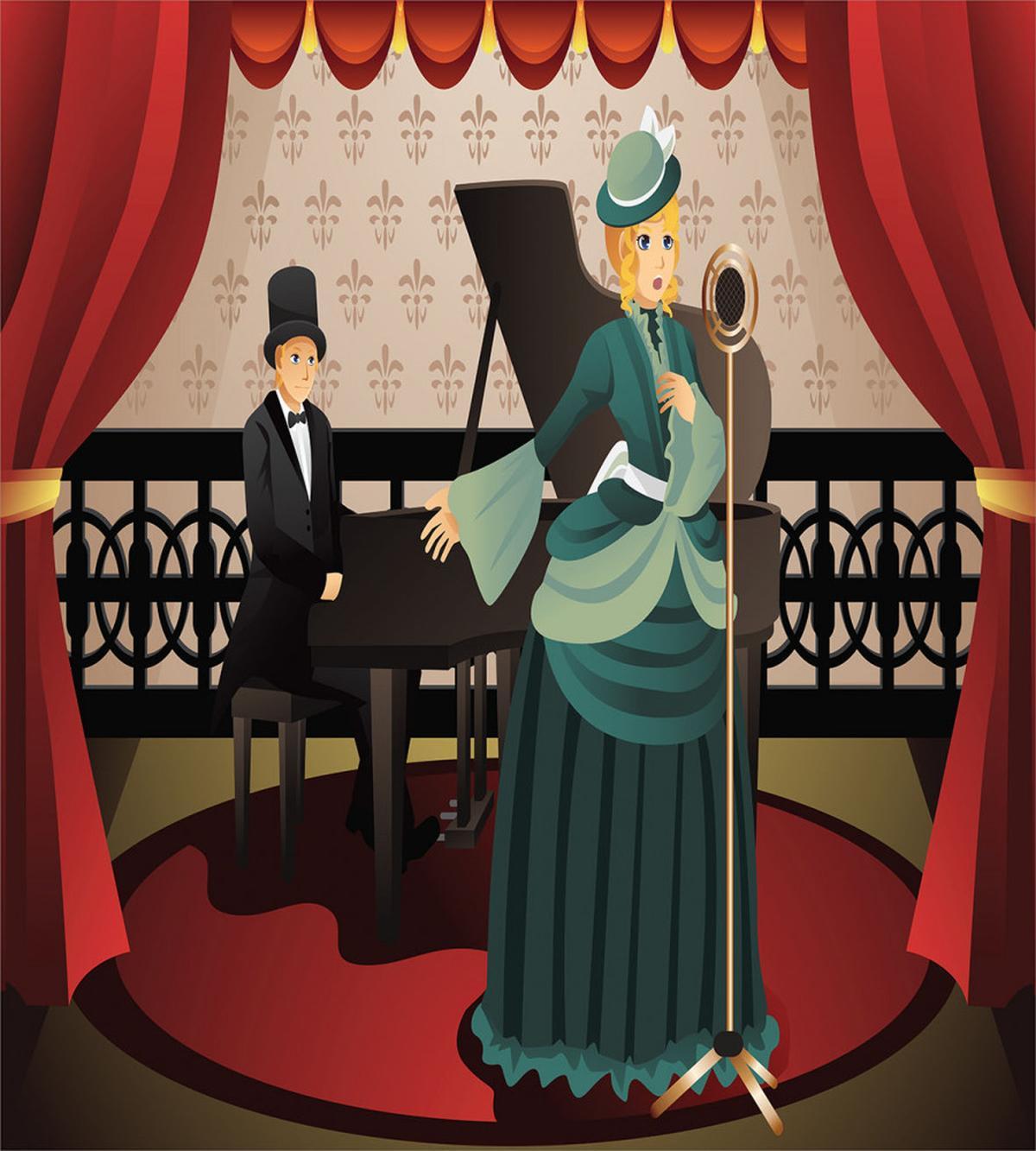 Singer and Pianist Performing — Pattern