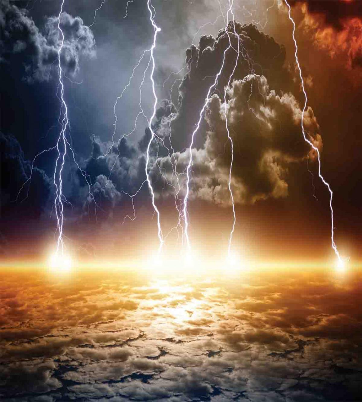 Clouds with Bolts — Pattern