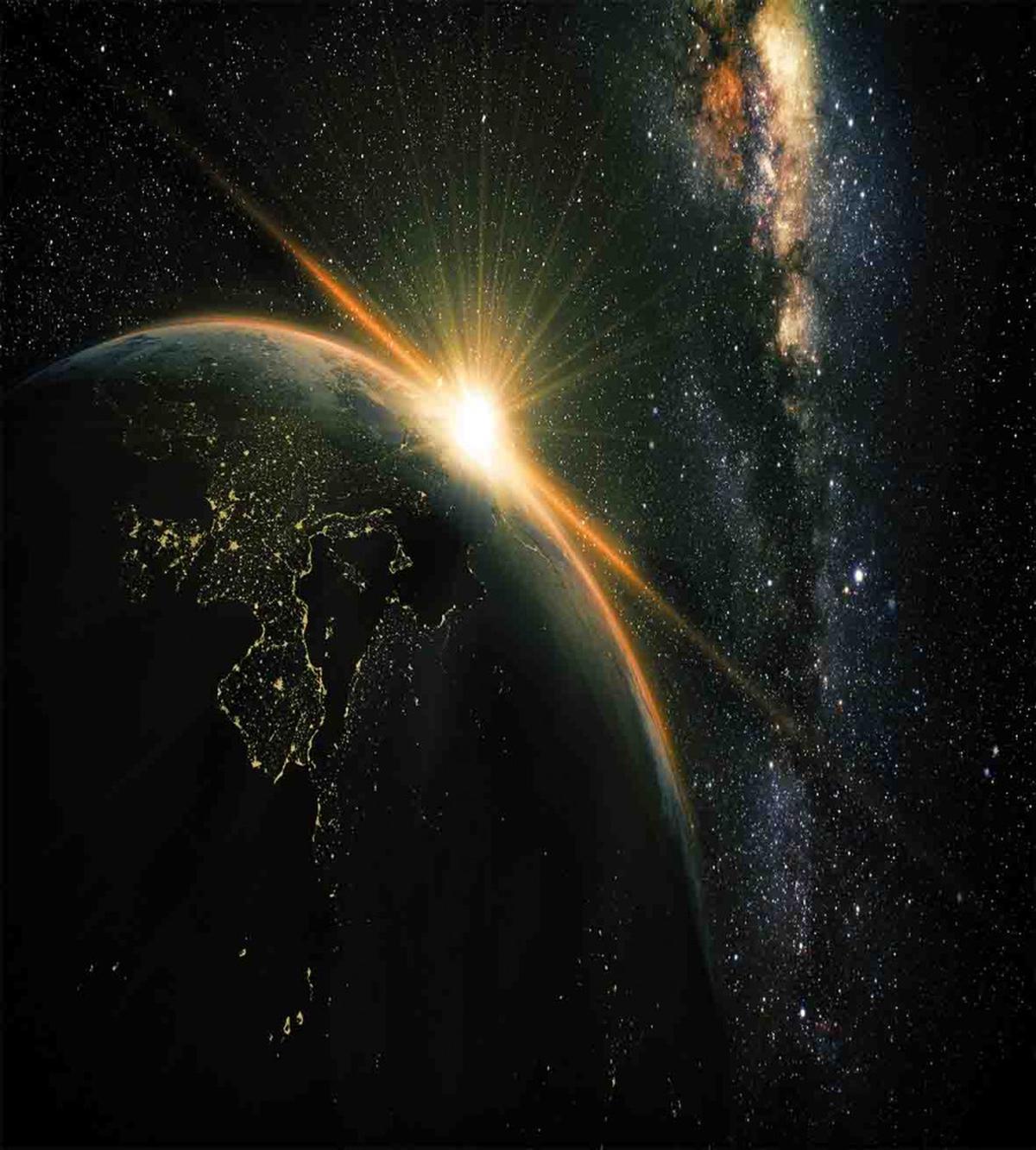 Sun Rising Above Earth — Pattern