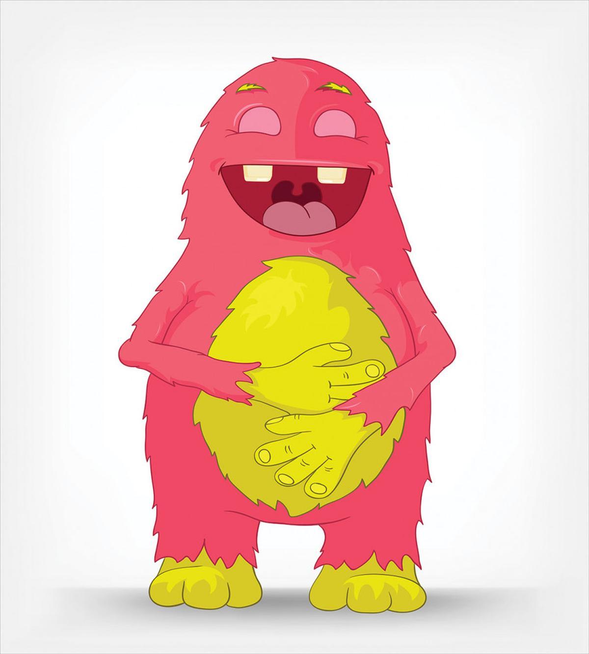 Monster Character Laughing — Pattern