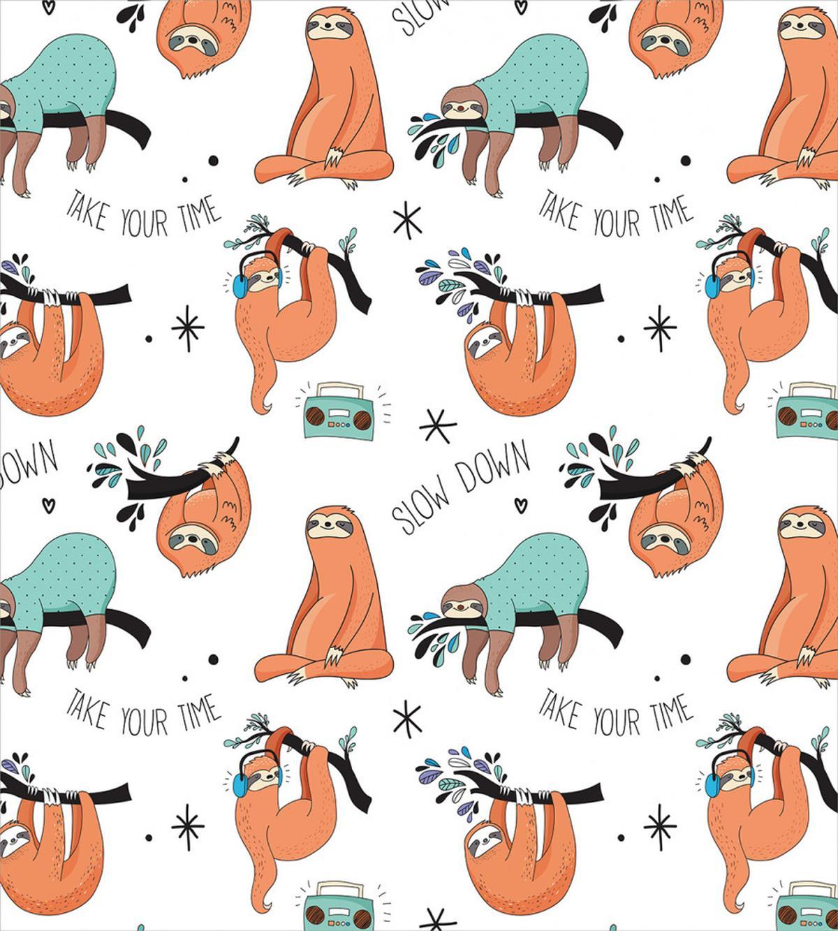 Sloths on Branches — Pattern