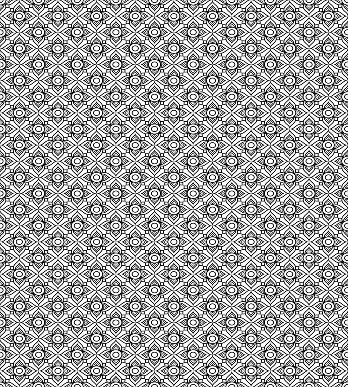 Monochrome Outline Flowers — Pattern