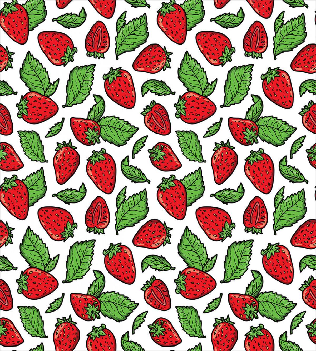 Juicy Strawberries Leaves — Pattern