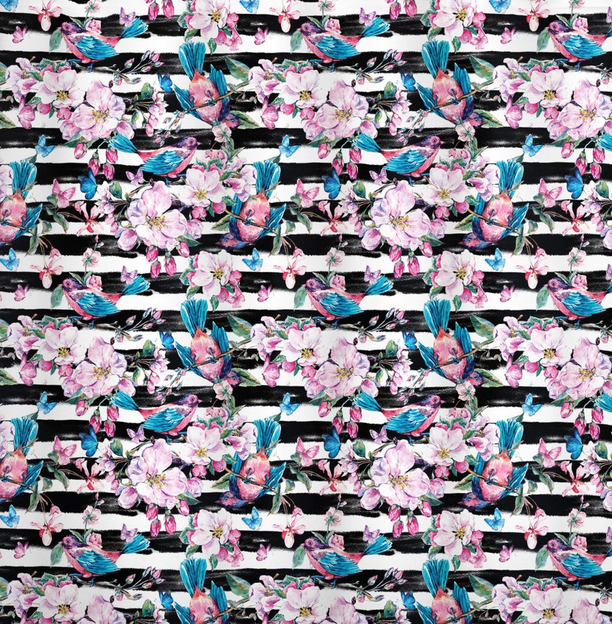 Blooming Flora Tiny Birds — Pattern