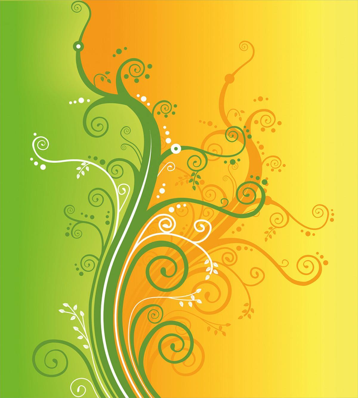 Flower Swirls Branches — Pattern