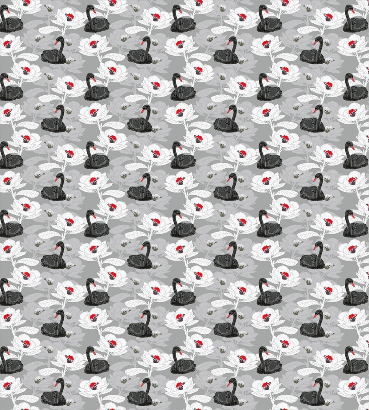 Flowers Black Birds Art — Pattern