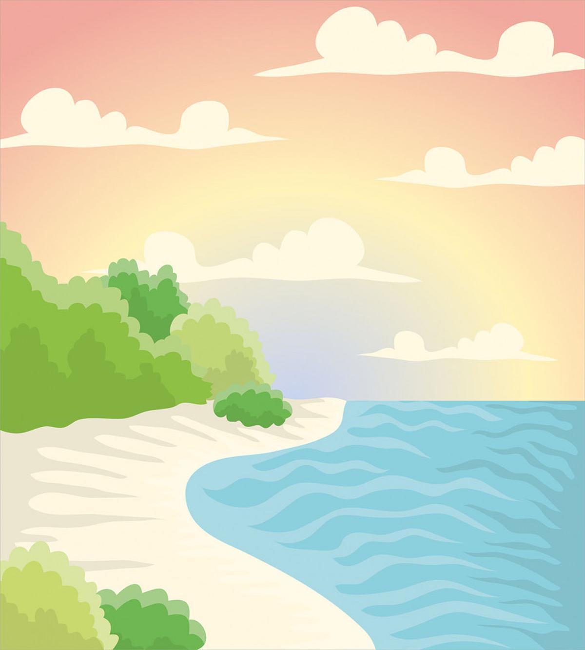 Ocean Bay Tree Sky — Pattern