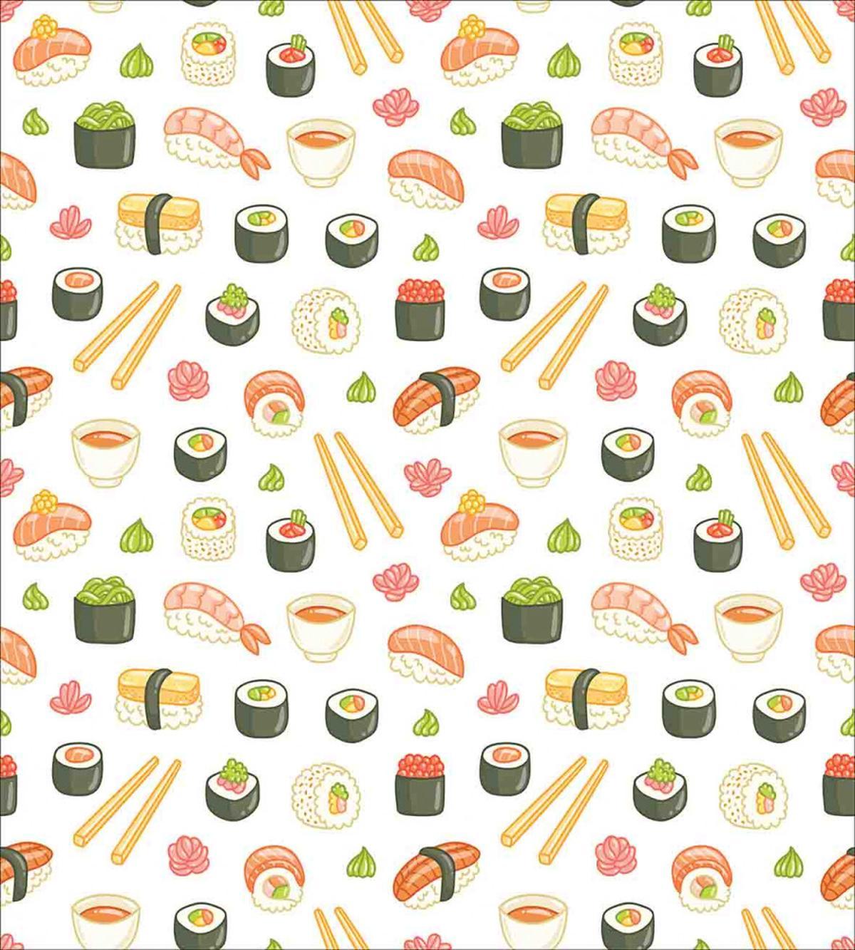 Japanese Cuisine Cartoon Art — Pattern