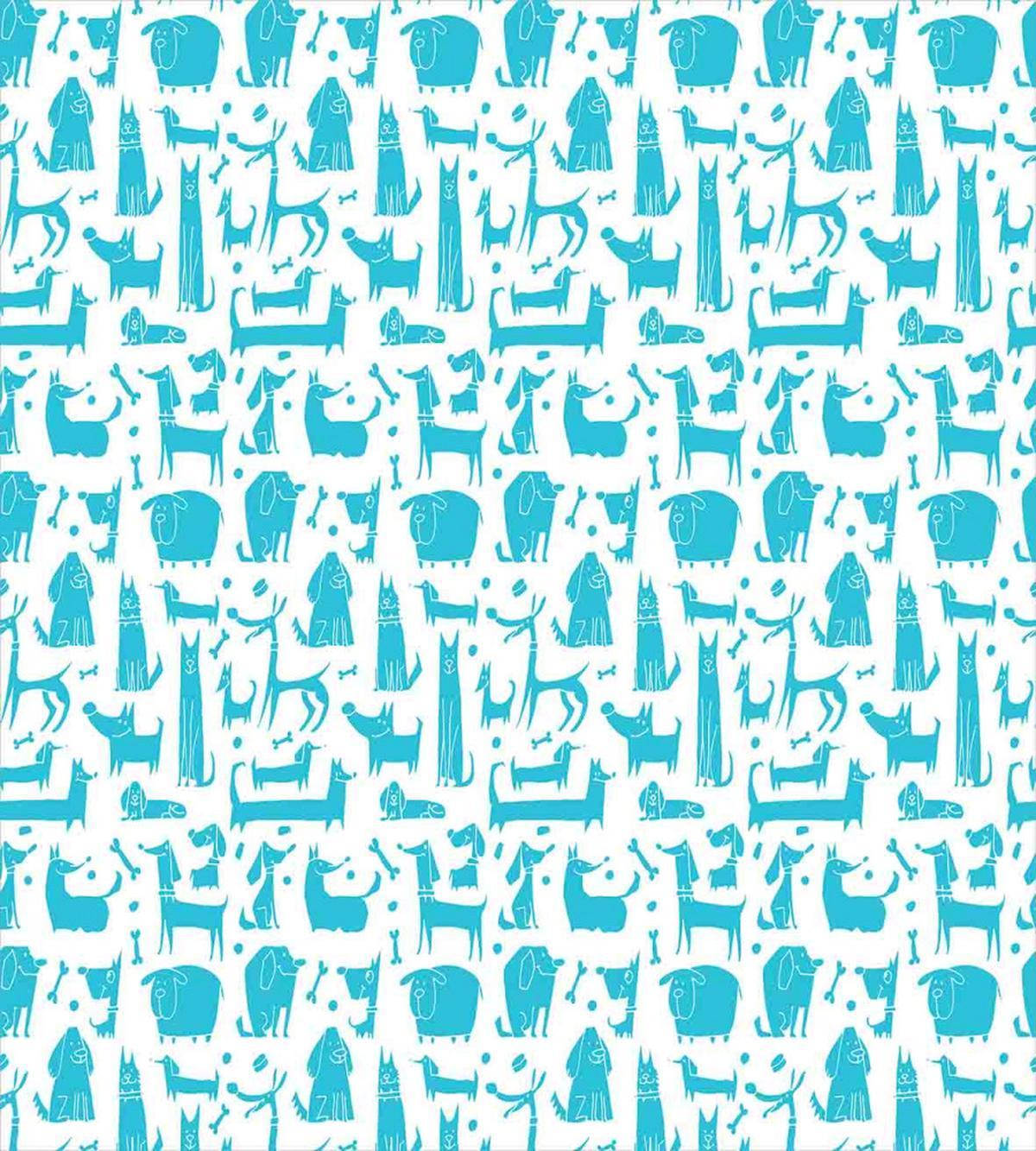 Funny Puppies in Aquatic Tone — Pattern