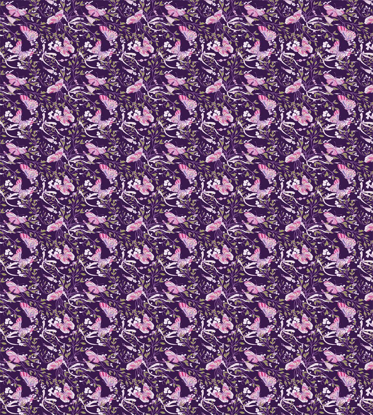 Butterflies Floral Branches — Pattern