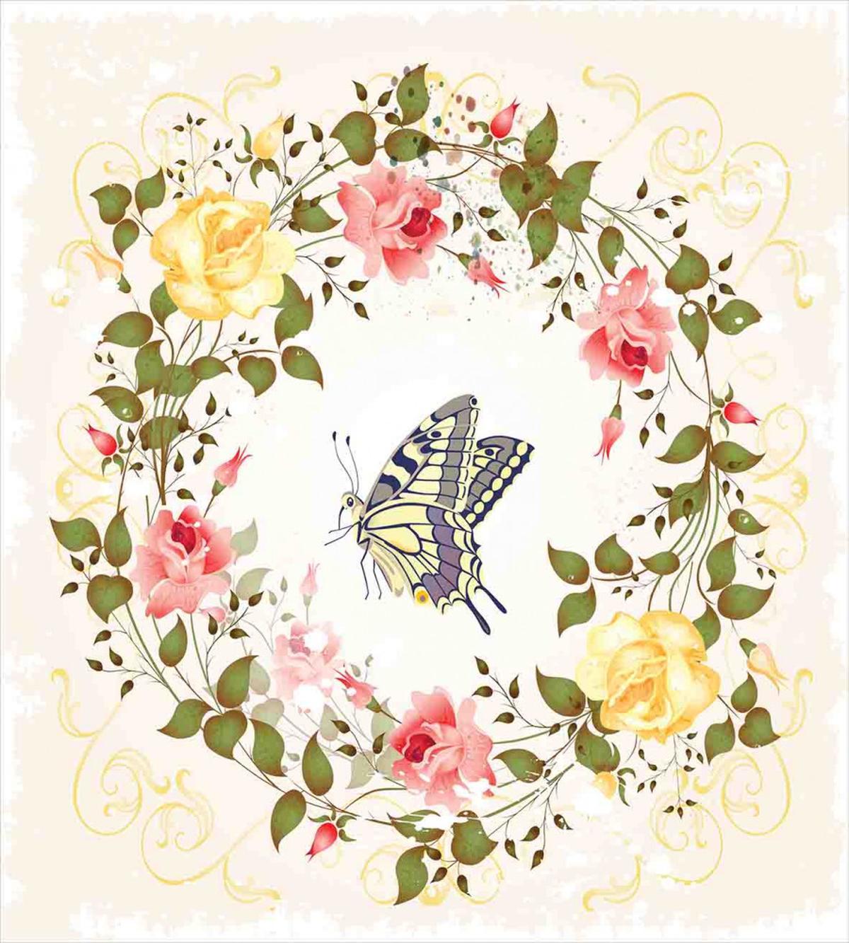 Vintage Wreath Butterfly — Pattern