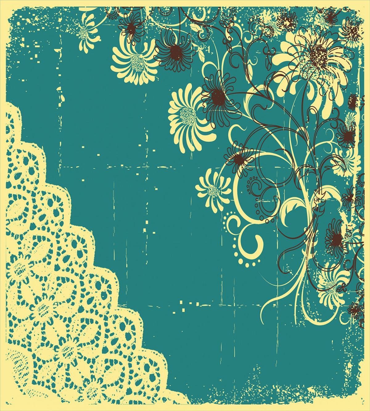 Retro Flora Lace Frame — Pattern