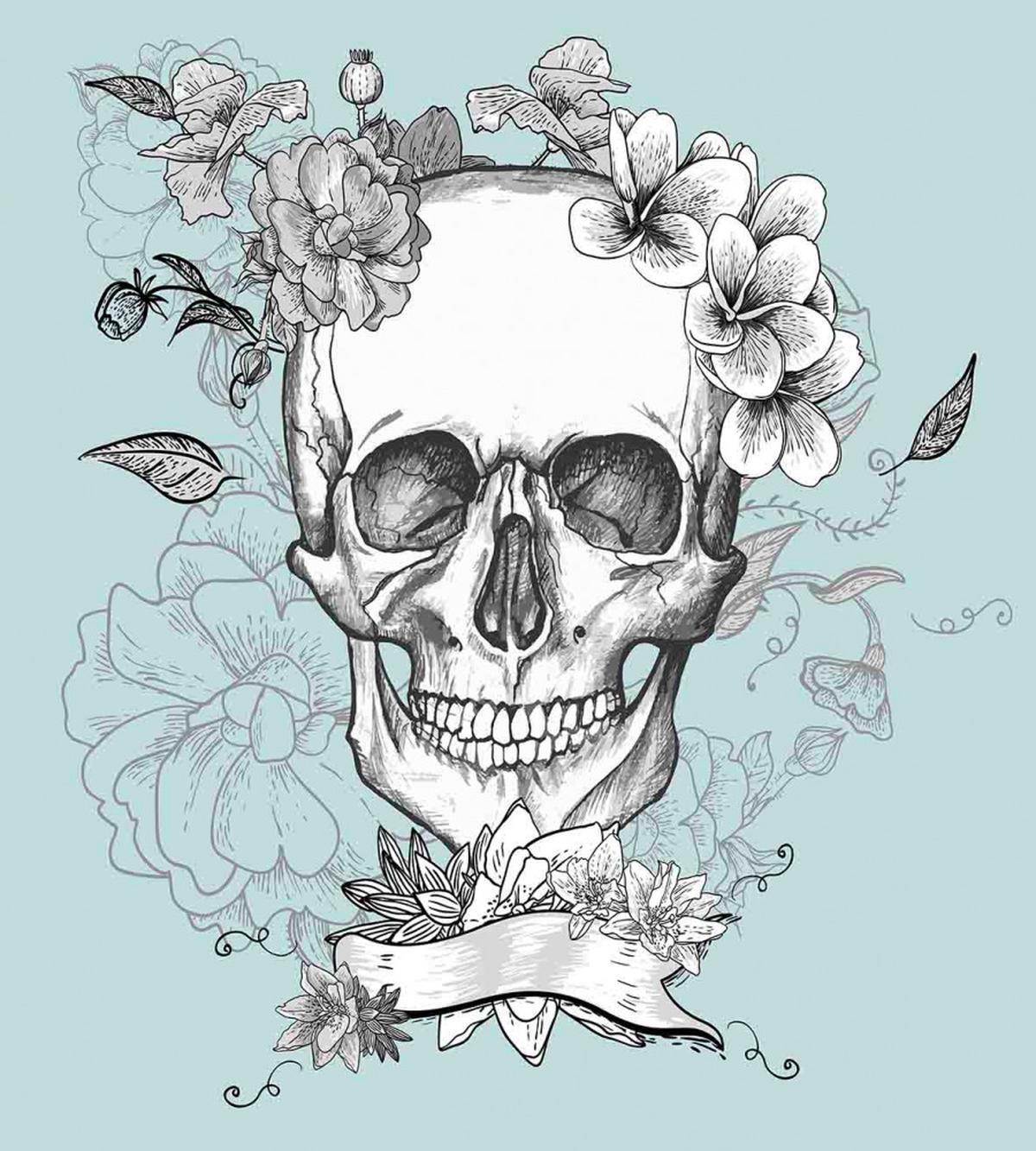 Skull and Flowers — Pattern