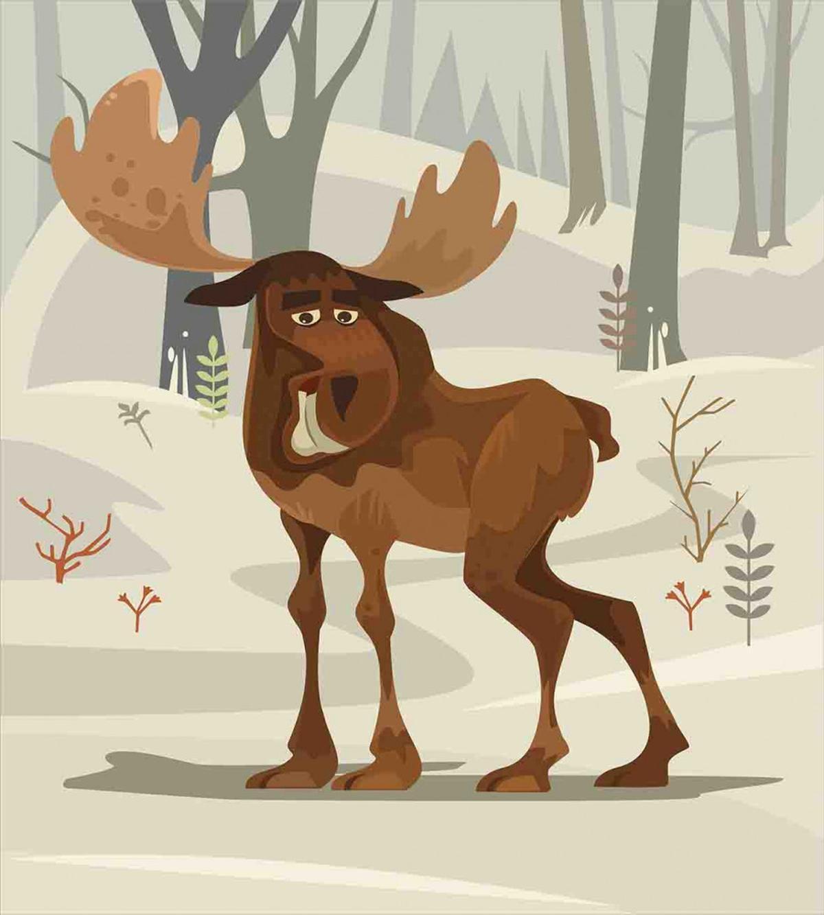 Funny Elk Mascot — Pattern