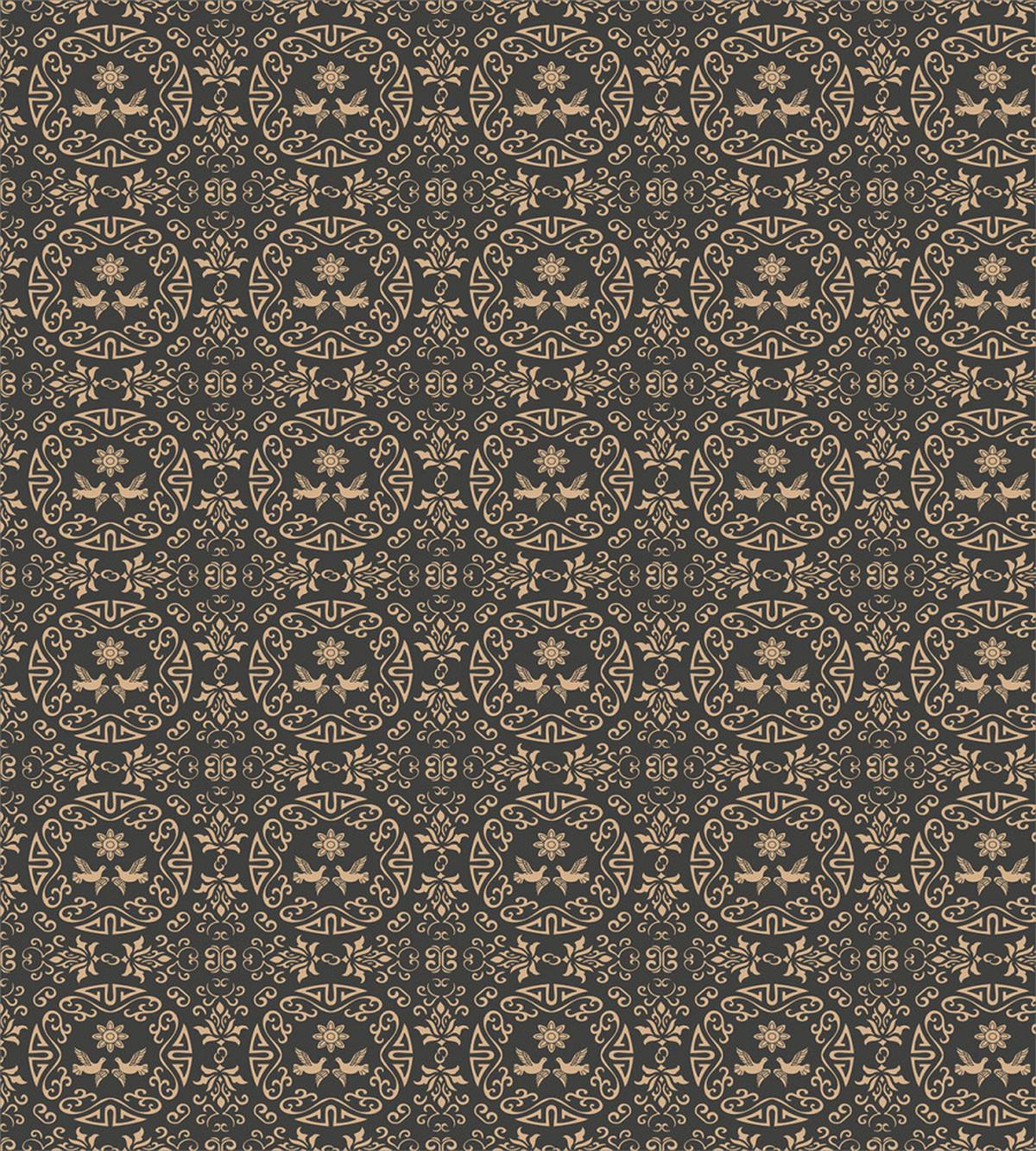 Floral Pigeon Motifs Art — Pattern