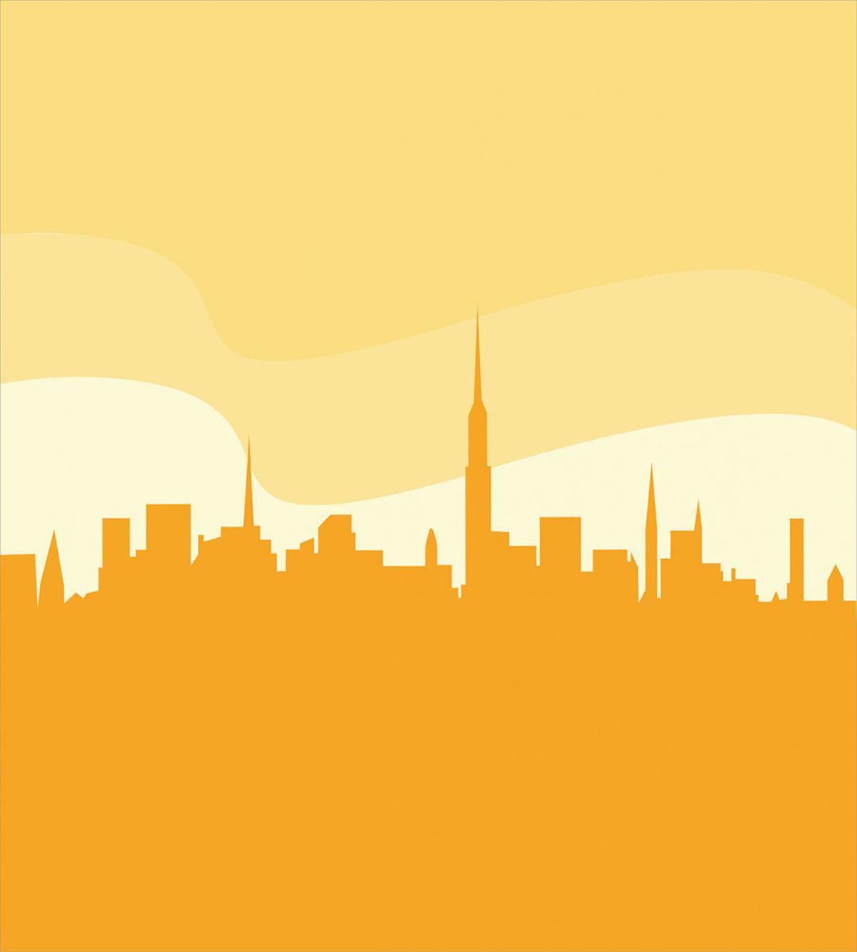 Panoramic Silhouette Cityscape — Pattern
