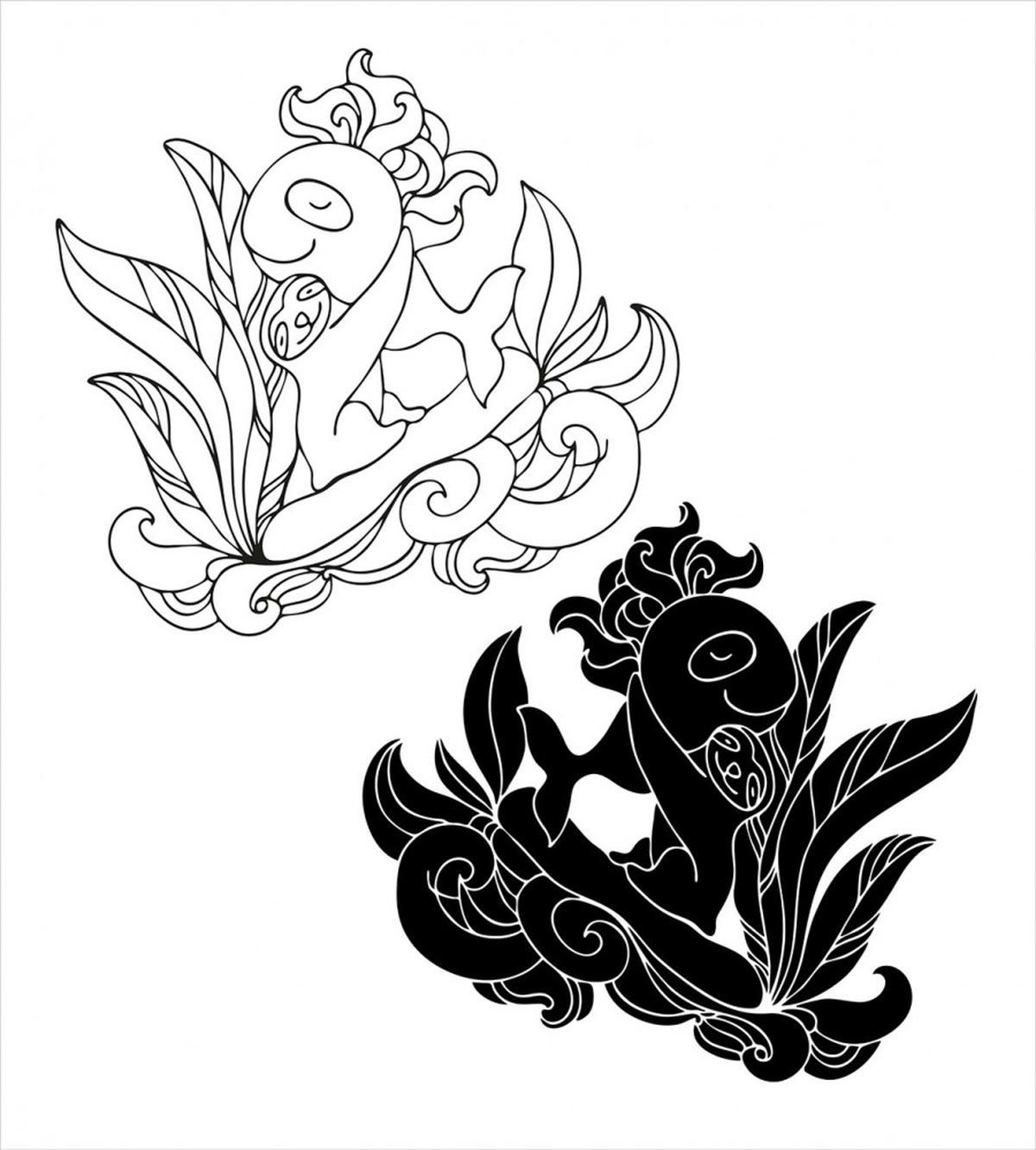 Monochrome Whale Hug — Pattern