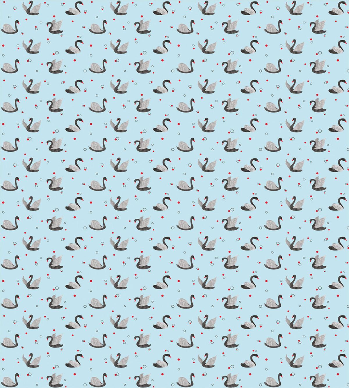 Dark Swans on Pale Blue — Pattern