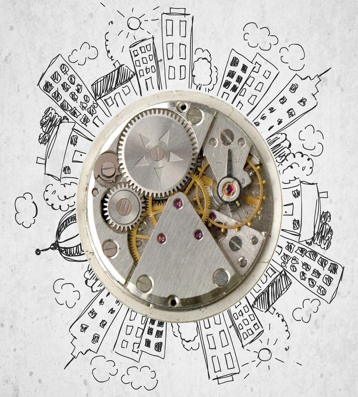 Alarm Clock with Clouds — Pattern