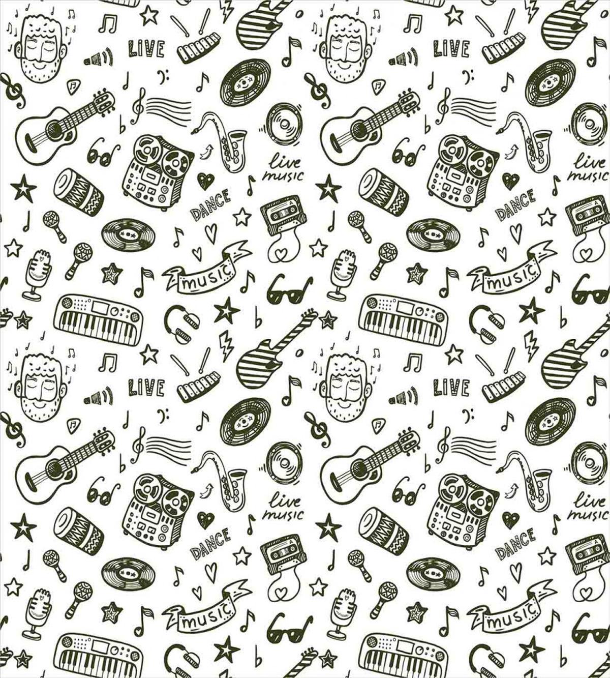 Bearded Musician Guitar — Pattern