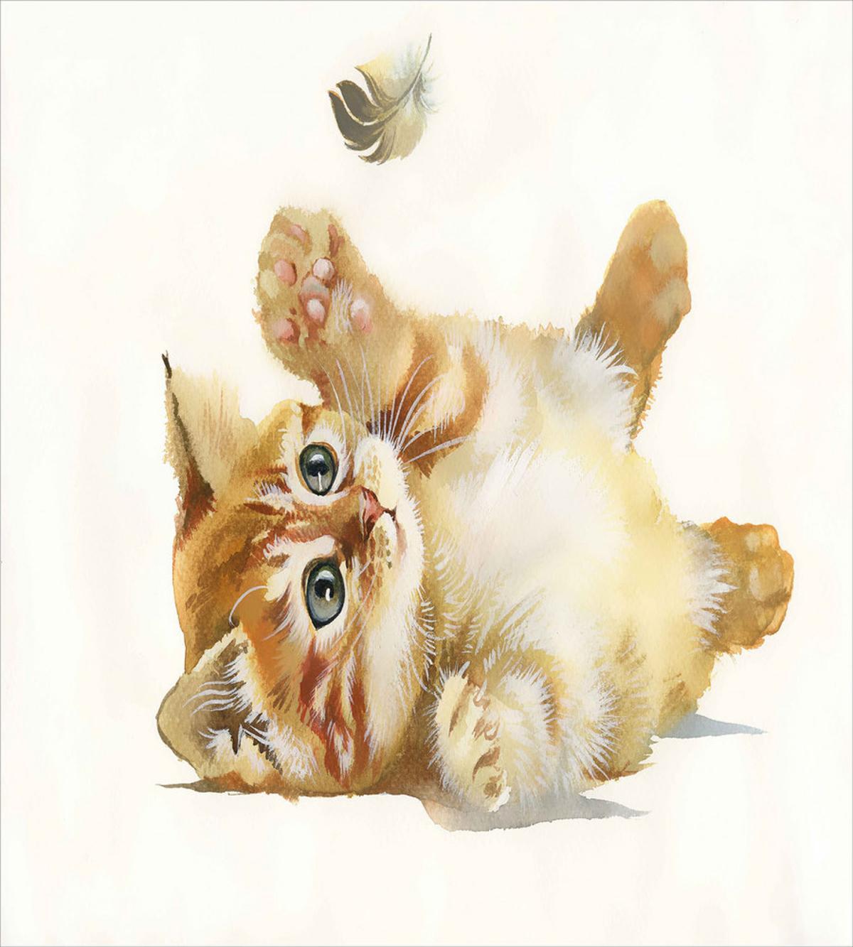 Cat Playing with Feather — Pattern