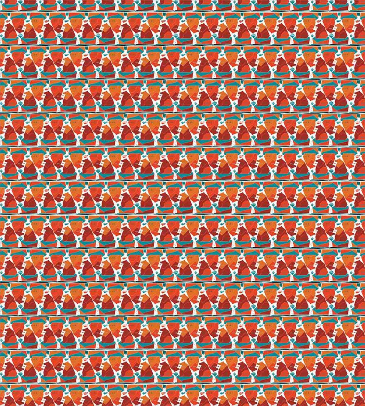 Cartoon Bears on Ice — Pattern
