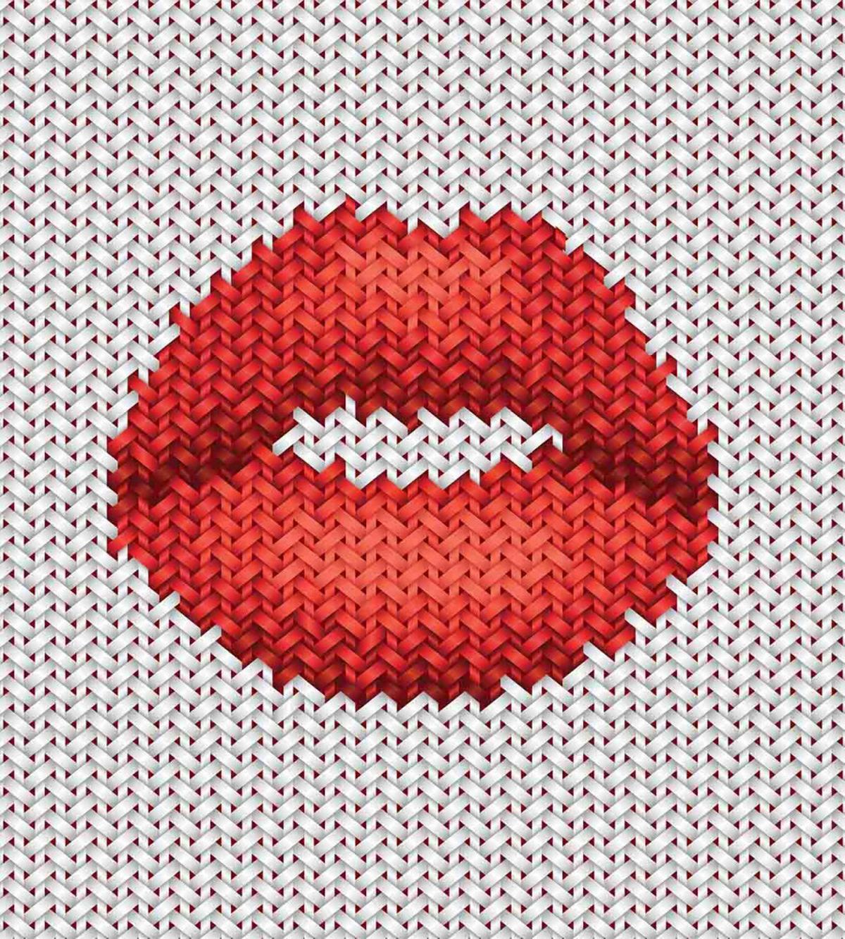 Retro Effect Lips Design — Pattern