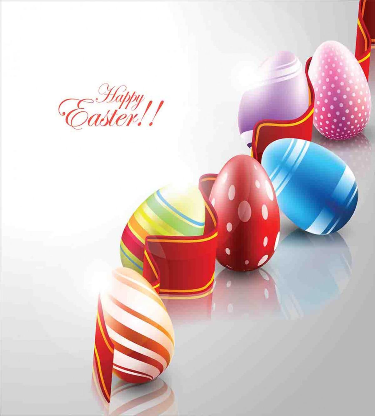 Ribbon and Colorful Eggs — Pattern