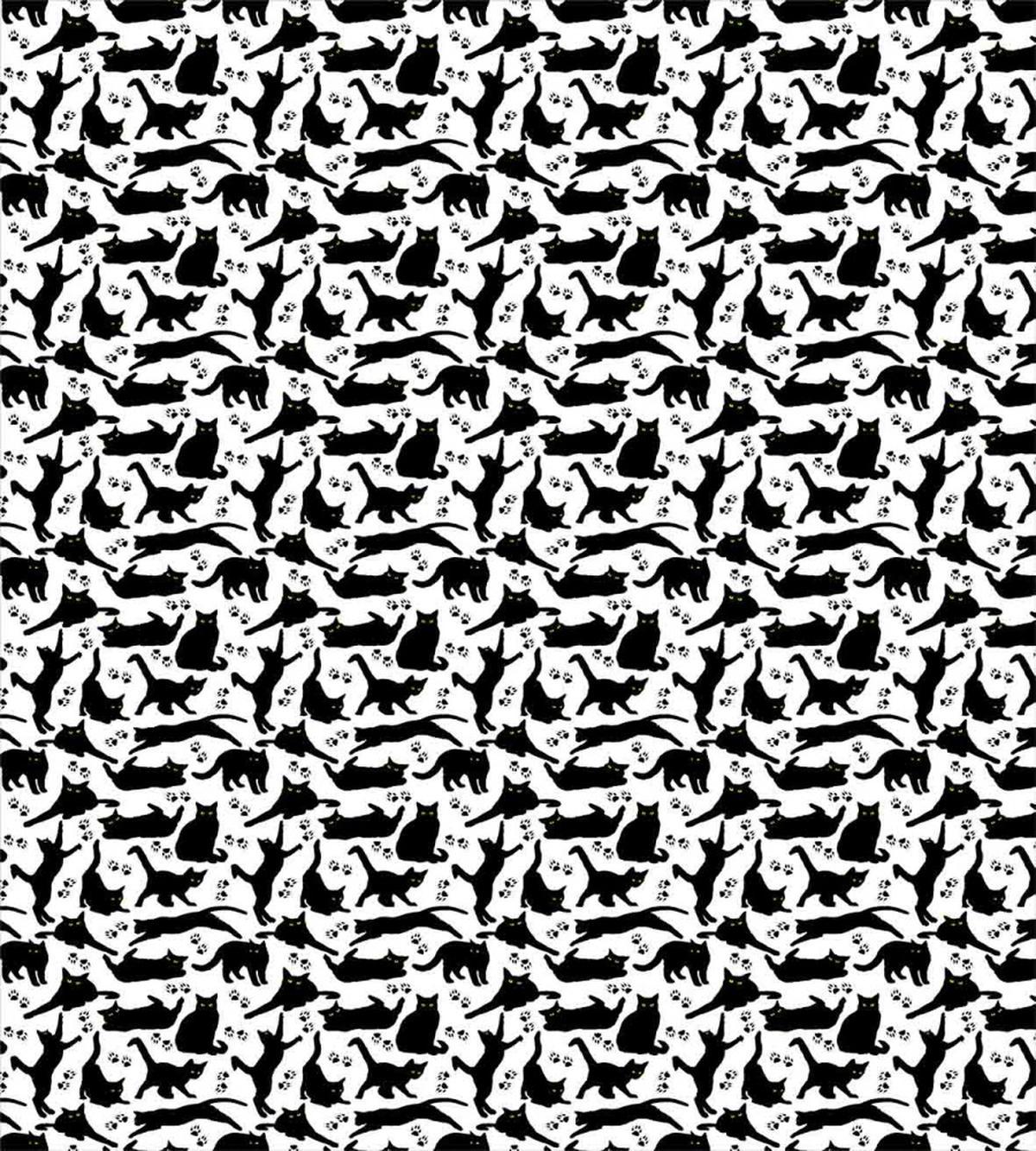 Black Cats Different Poses — Pattern