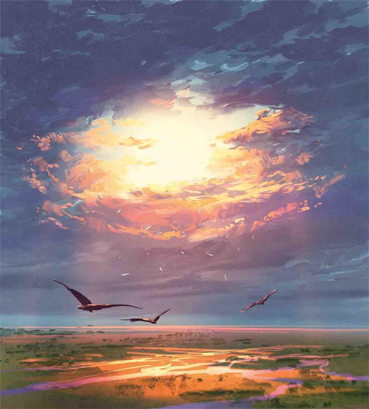 Beaming Sun Clouds — Pattern