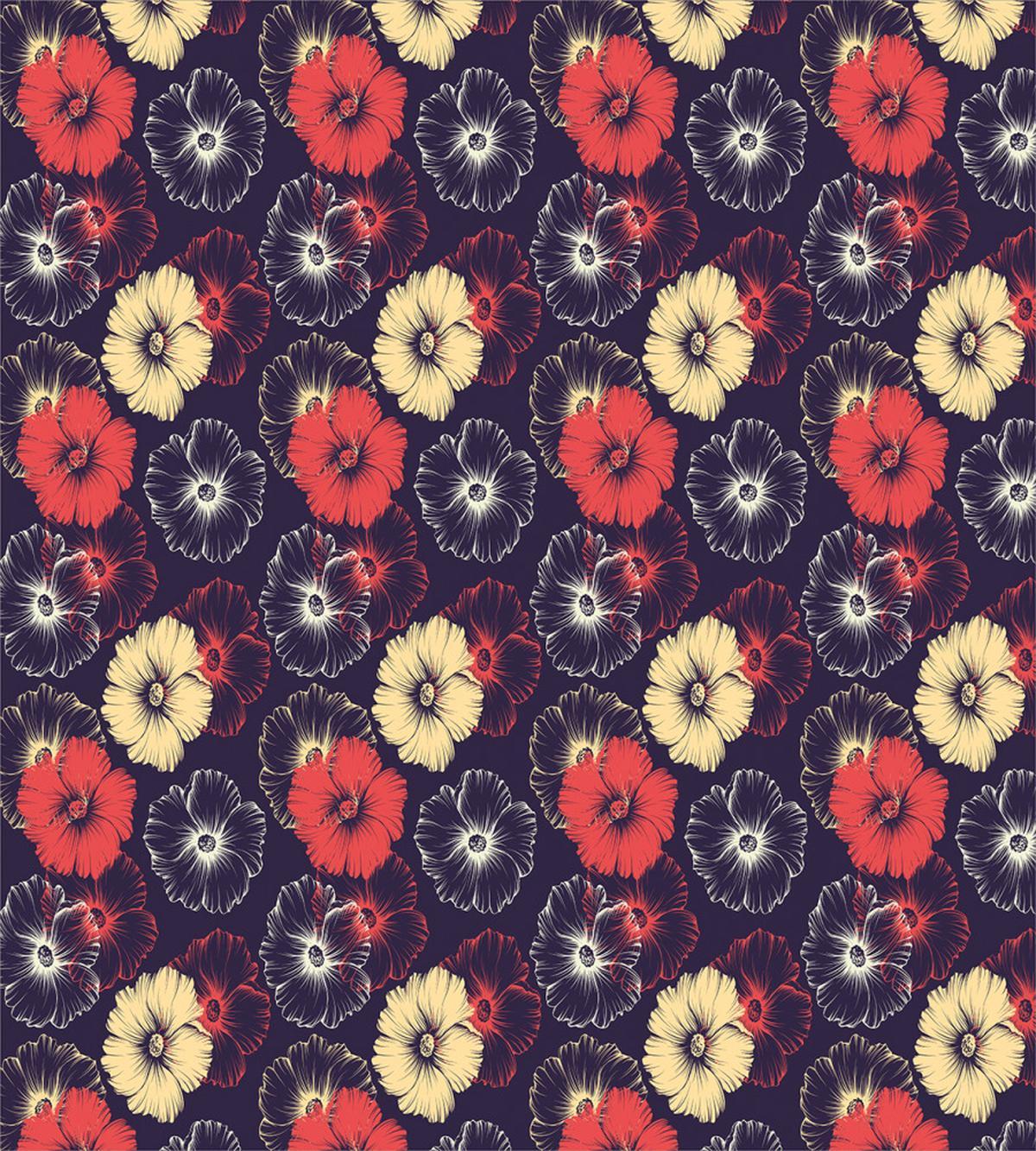 Exotic Hollyhock Flower — Pattern