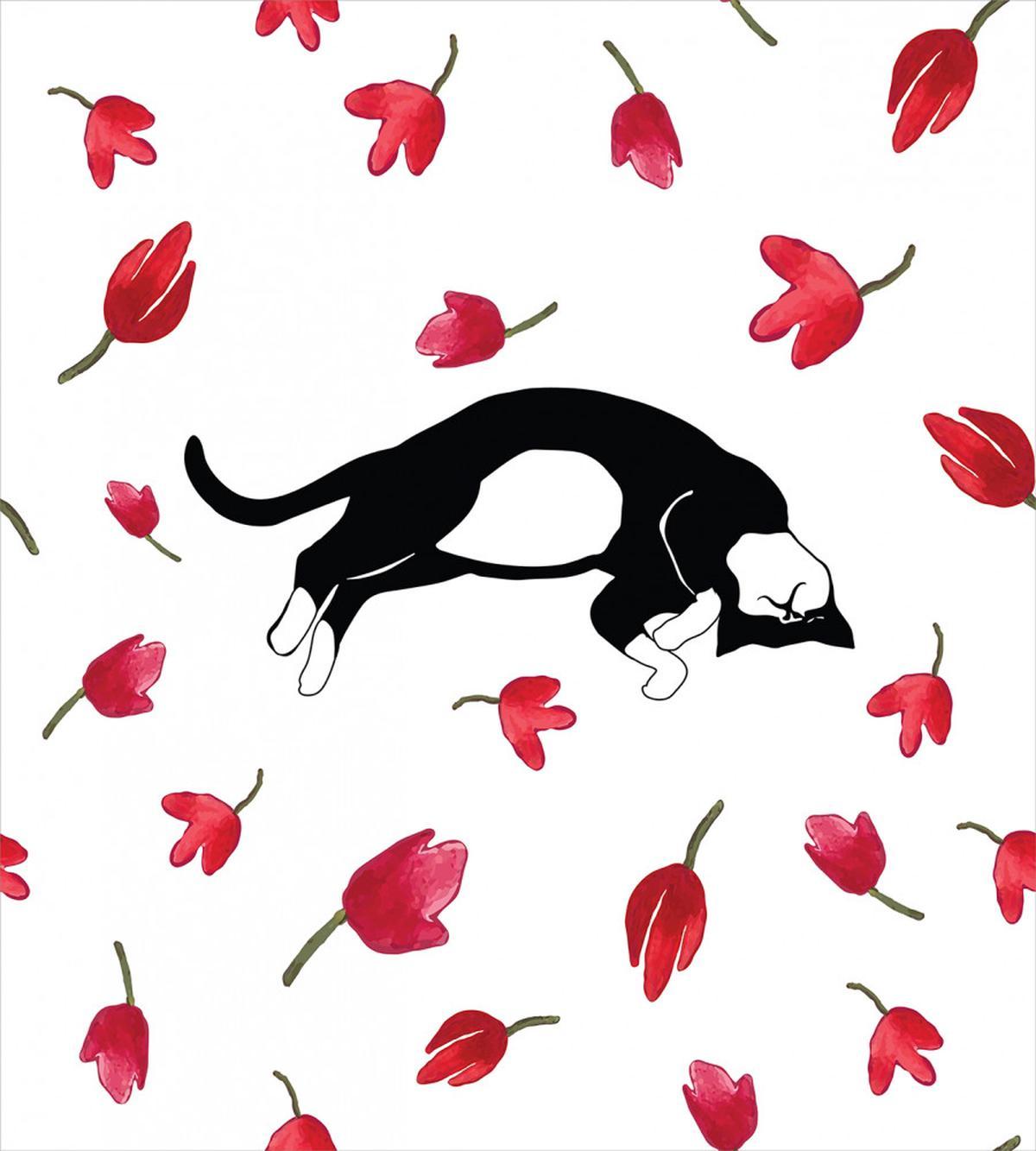 Cat Sleeping Tulips — Pattern