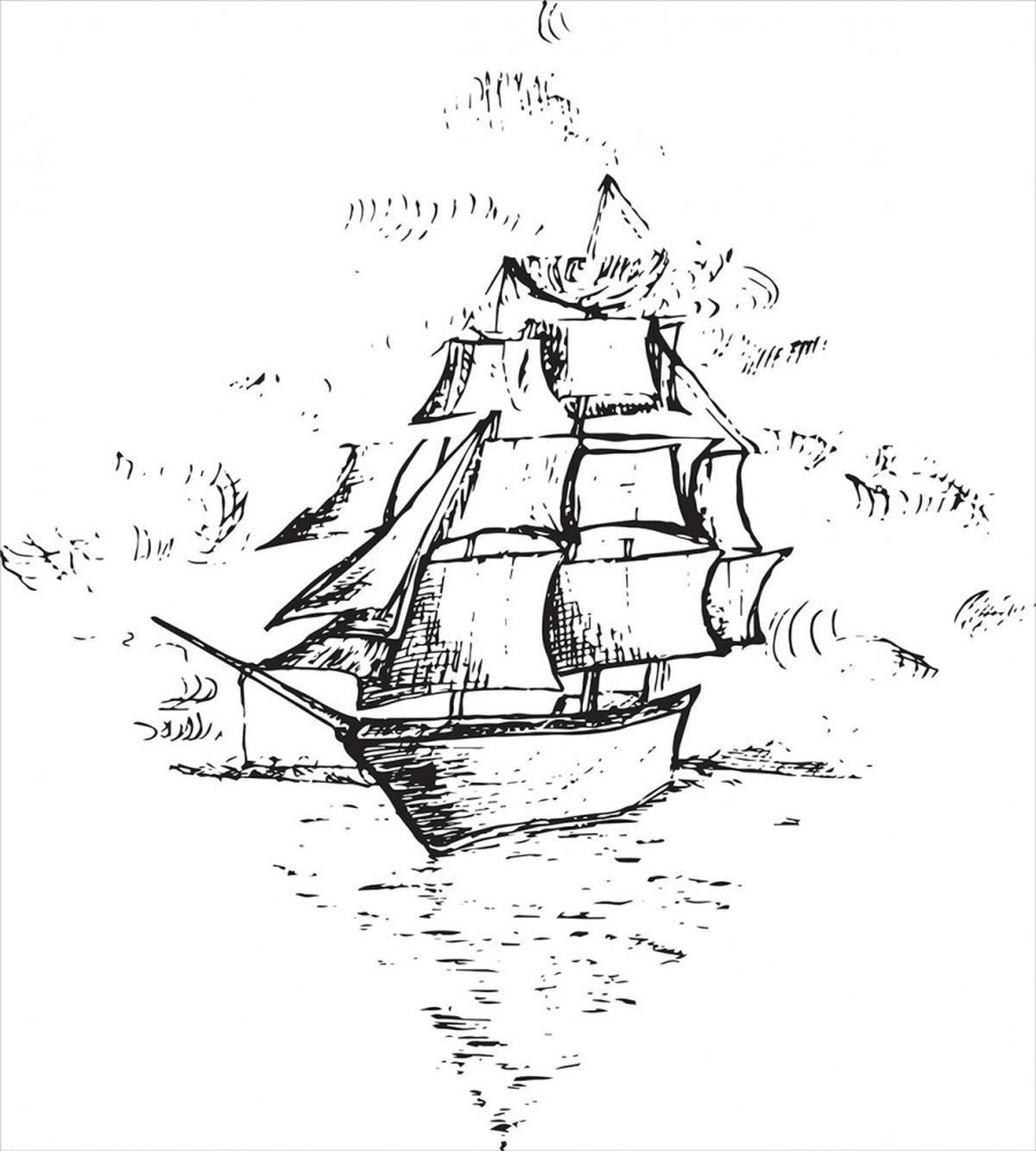 Sailboat Sketch — Pattern