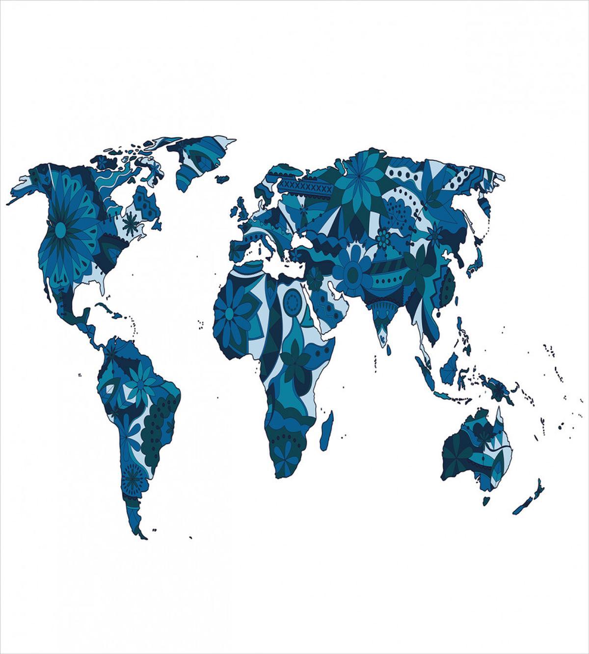 Flower Blue Tones — Pattern